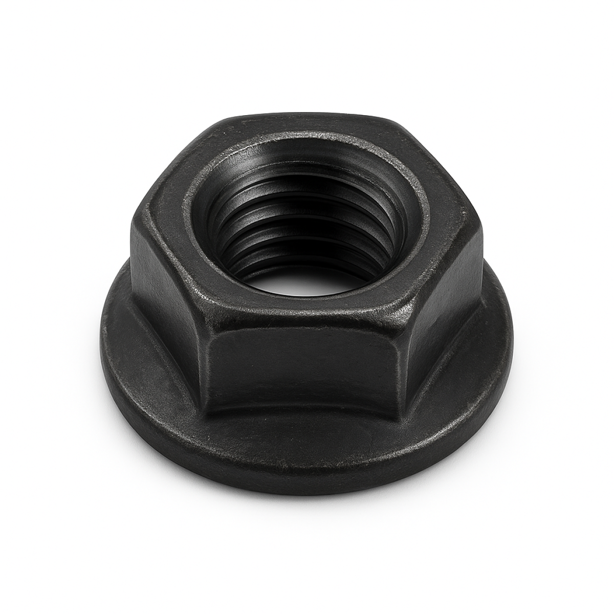Hex Flange Nut M3 Black Zinc Plated