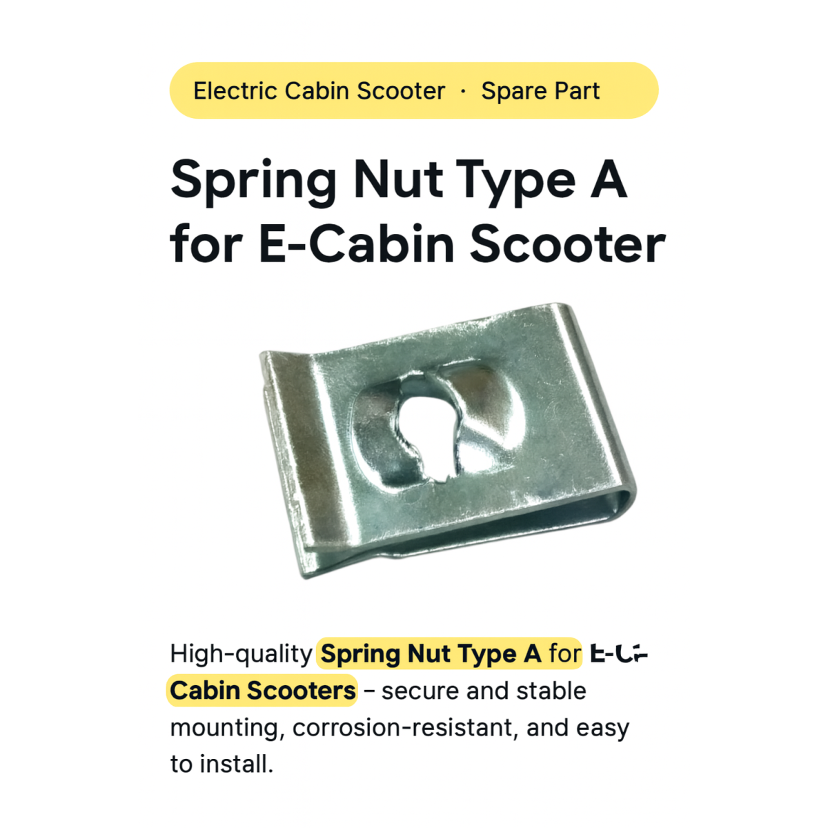 Spring Nut Type A for E-Cabin Scooter