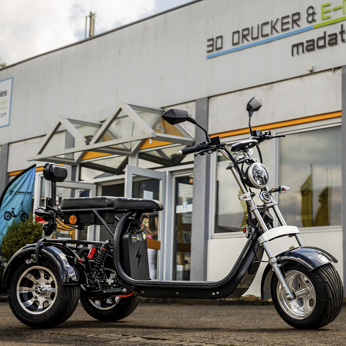   Madat A CP-3 Elektroroller E Scooter E Chopper Elektrochopper E Roller Dreirad 45Km/H 20 Ah Akku 30-40km