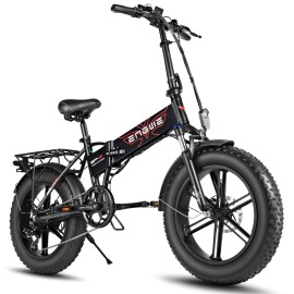 ENGWE ENGINE PRO 750W HIGH PERFORMANCE FOLDING FAT TIRE ELECTRIC BIKE WITH 12.8AH BATTERY AND HYDRAULIC SUSPENSION 48V 20*4 CITY MOUNTAIN E BIKE 