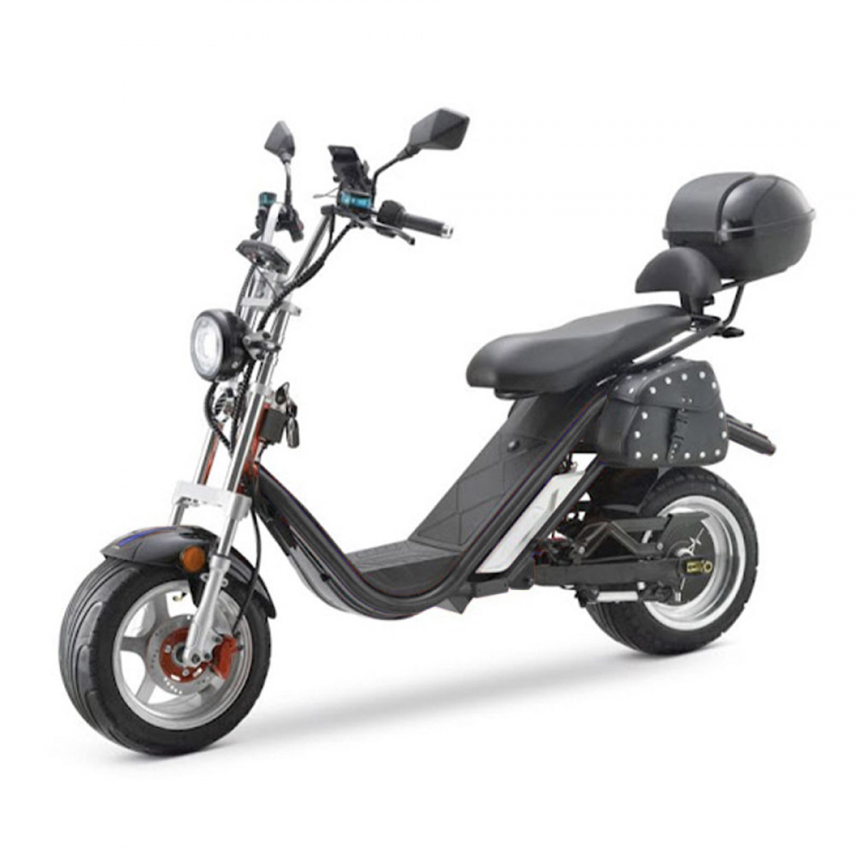   DAYI E Thor 3.0A E Scooter E Roller Elektroroller 45Km/H 30Ah Akku 60-65Km (mit Kofferraum und Seitentasche)