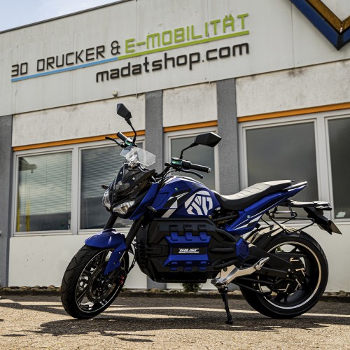 DAYI E-Odin 2.0 E Roller E Scooter E Motorrad 17 Zoll 125-130 km/h 120 Ah Akku 150-250 km (mit Topcase und Seitenkoffer)