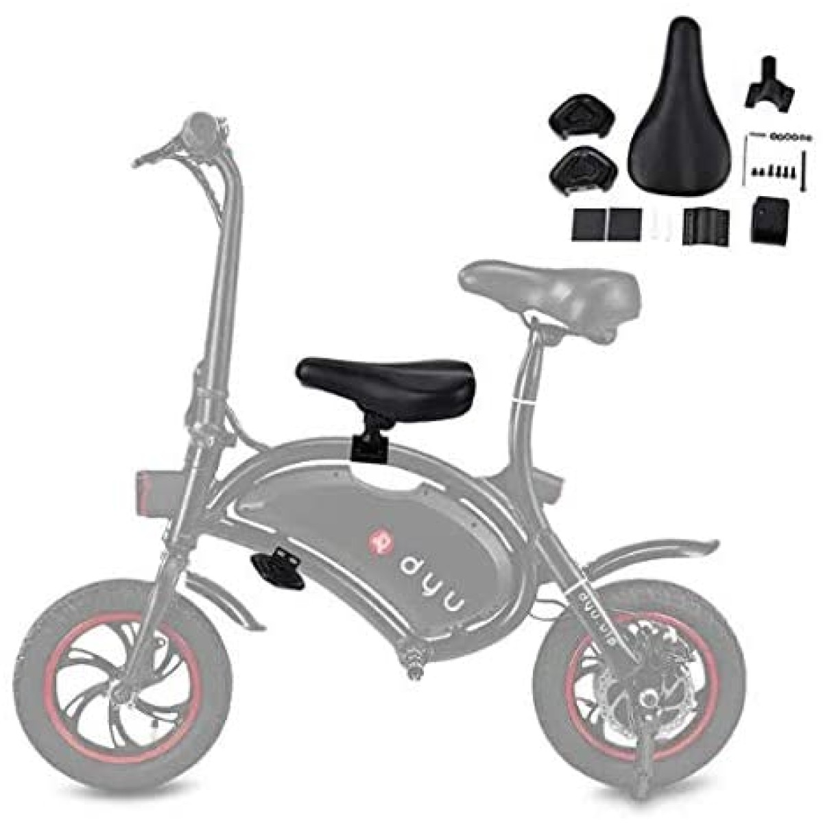Das Kindersattel- und Futterpedal-Set für alle Modelle von Dyu F Wheel Smart Electric Bike