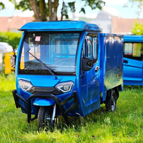 Madat E Cargo Pro  E-Dreirad E Kabinenroller  mit geschlossene Ladefläche Blau