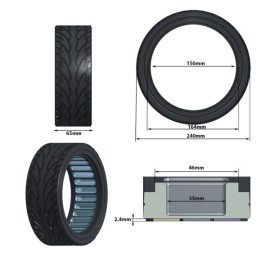 E Scooter E Roller Ersatzteil Ultraleichtes Vollrad 10×2,5  (34-mm-Felgen)