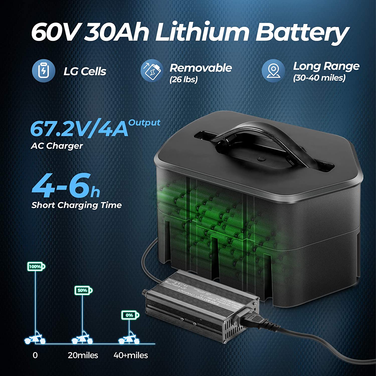 Citycoco Elektro roller Batterie ladegerät 67,2 V Strom versorgung